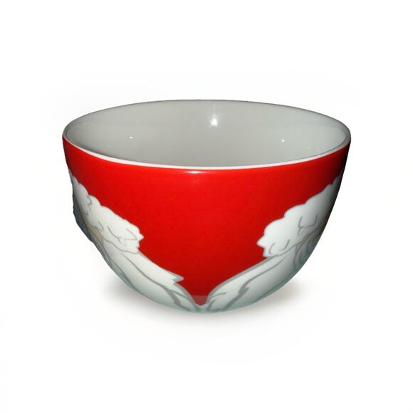 Holiday Winter Christmas Bowls Santa And Penguin Set Of 2 EUC - Picture 6 of 8